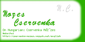 mozes cservenka business card